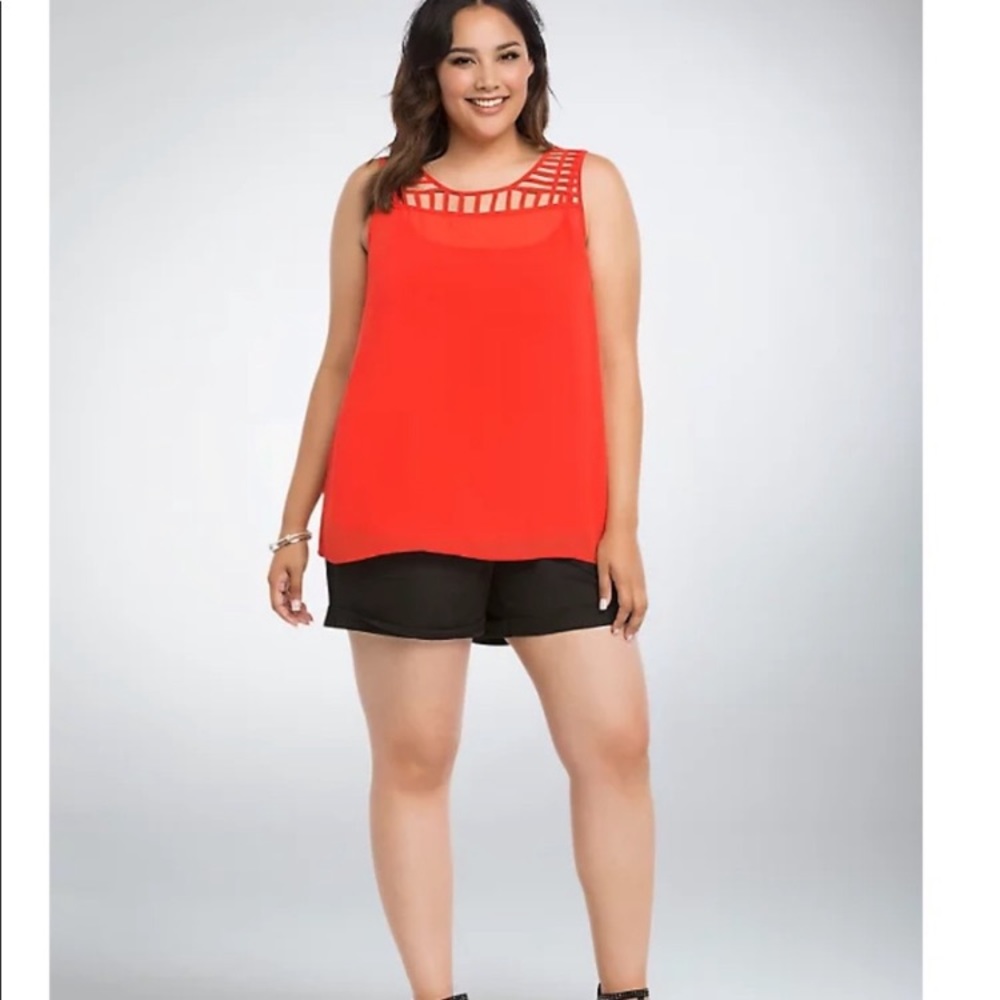 TORRID Cage Tank W/RED SL chiffon size:0